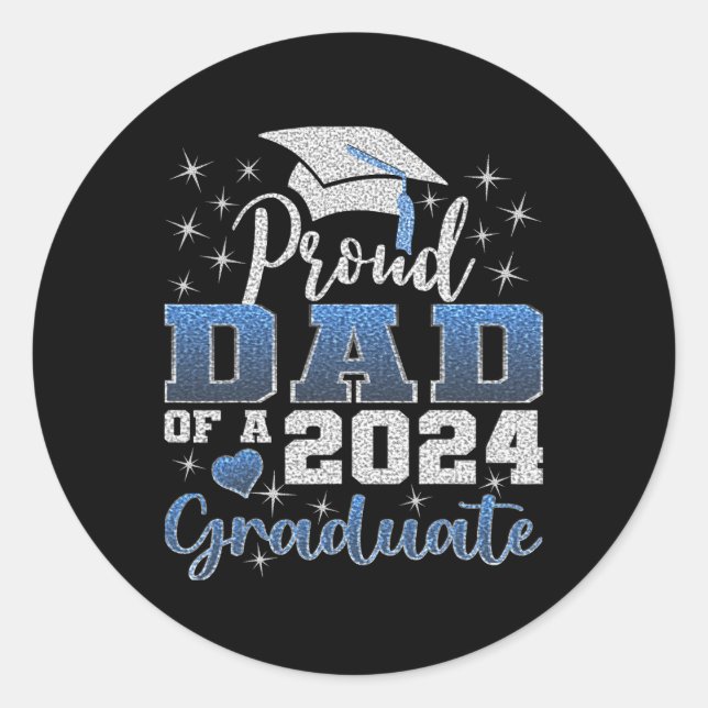 Stolzer Vater 2024 Graduate Phantastische Uni Runder Aufkleber (Vorderseite)