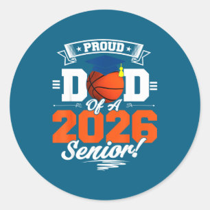Stolzer Vater 2026 Senior Basketball Runder Aufkleber