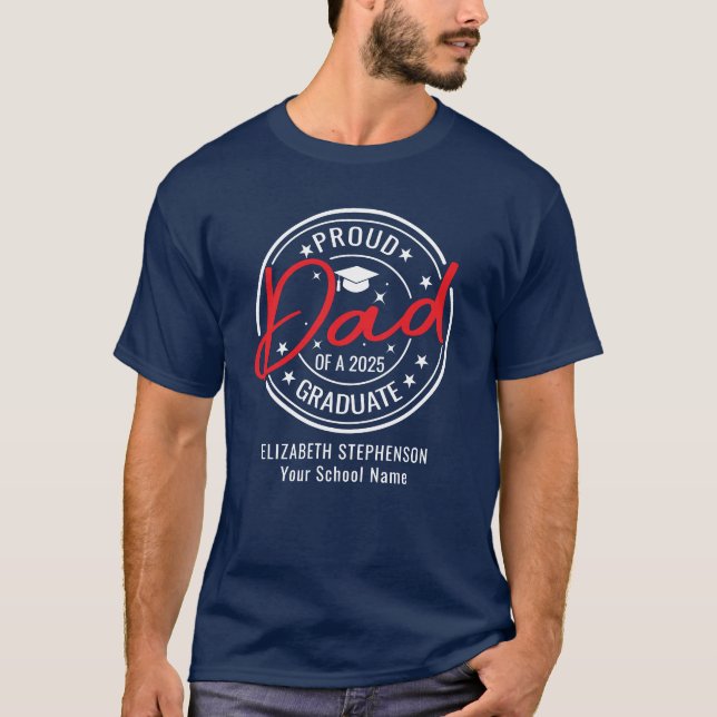 Stolzer Vater der Absolventen-Familie passend T-Shirt (Vorderseite)