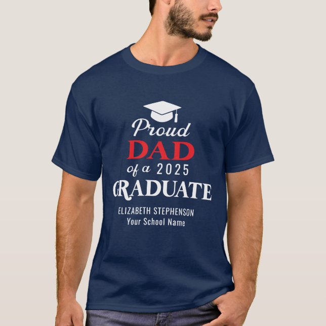 Stolzer Vater der Absolventen-Familie passend T-Shirt (Vorderseite)