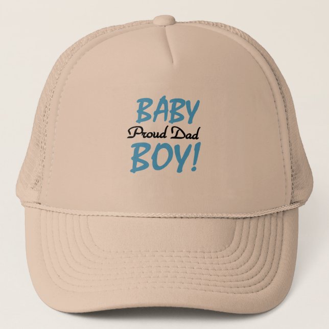 Stolzer Vater der Baby-Jungen-T-Shirts und der Truckerkappe (Vorderseite)