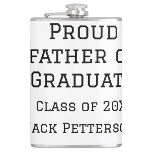Stolzer Vater der Graduiertenklasse von 20XX fügen Flachmann