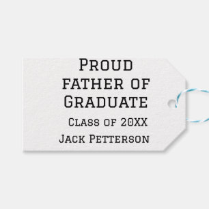 Stolzer Vater der Graduiertenklasse von 20XX fügen Geschenkanhänger