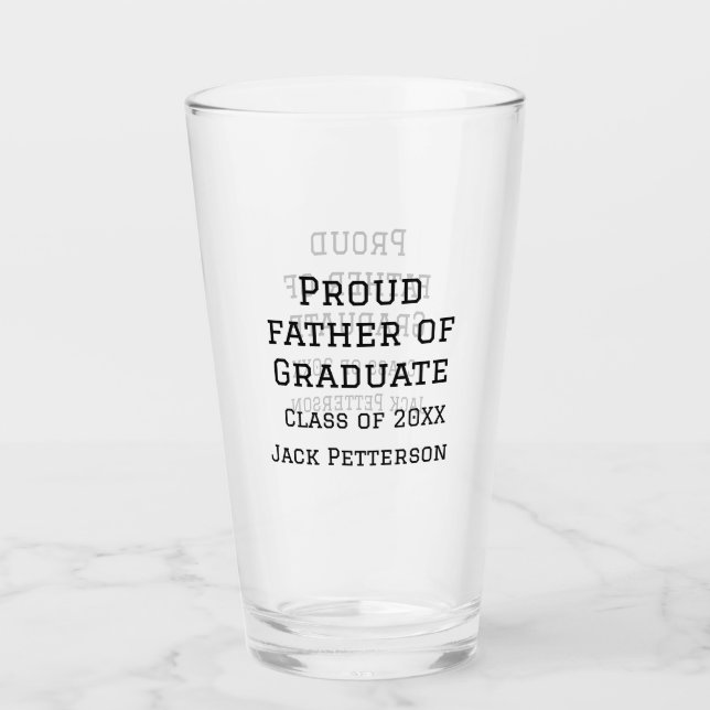 Stolzer Vater der Graduiertenklasse von 20XX fügen Glas (Vorderseite)
