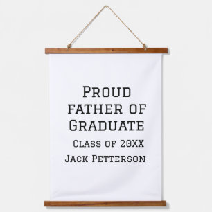 Stolzer Vater der Graduiertenklasse von 20XX fügen Wandteppich Mit Holzrahmen