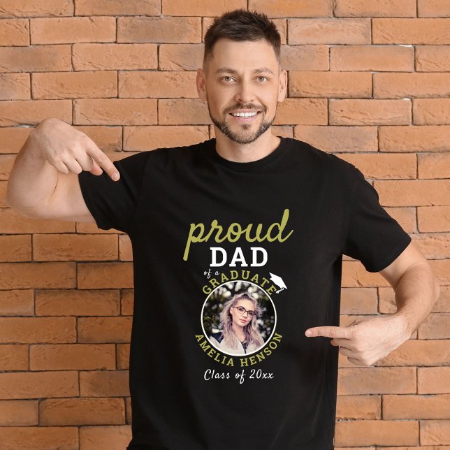 Stolzer Vater des Graduate Abschluss 2023 Foto T-Shirt (Von Creator hochgeladen)