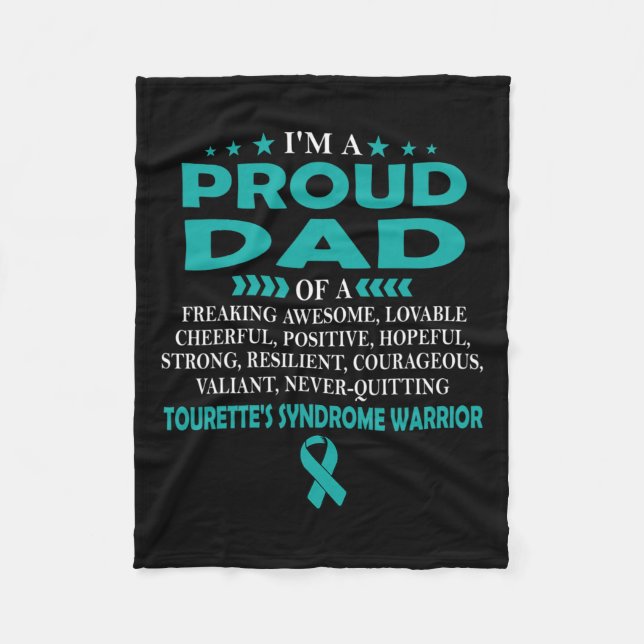Stolzer Vater des Tourette-Syndroms Warrior Fleecedecke (Vorderseite)