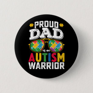 Stolzer Vater einer Autismuskrieger-Familie Button