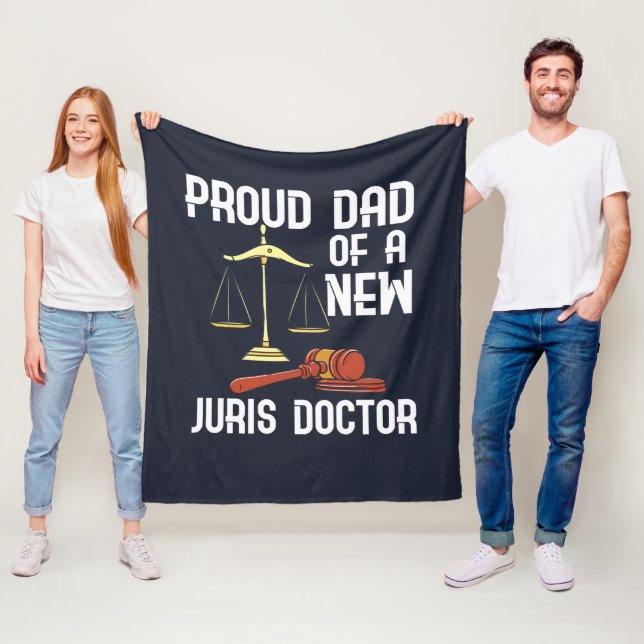 Stolzer Vater einer Juris-Doktorarbeit Fleecedecke (Beispiel)