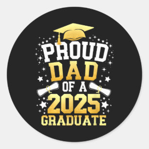 Stolzer Vater eines 2025 Graduate Vater Abschluss Runder Aufkleber