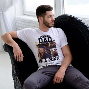 Stolzer Vater eines Absolventen 2026 3-Foto-Collag T-Shirt
