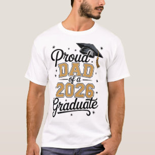 Stolzer Vater eines Absolventen von 2026 Goldene A T-Shirt