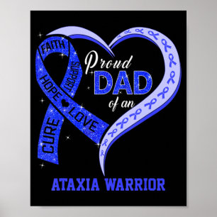 Stolzer Vater eines Ataxia Warrior Blue Ribbon Mat Poster