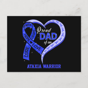 Stolzer Vater eines Ataxia Warrior Blue Ribbon Mat Postkarte