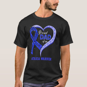 Stolzer Vater eines Ataxia Warrior Blue Ribbon Mat T-Shirt