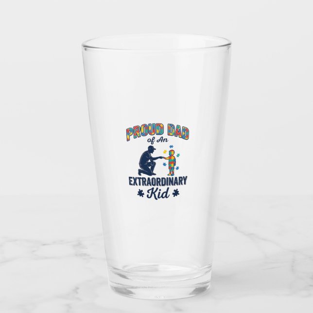 Stolzer Vater eines außergewöhnlichen Kindes Autis Glas (Vorderseite)