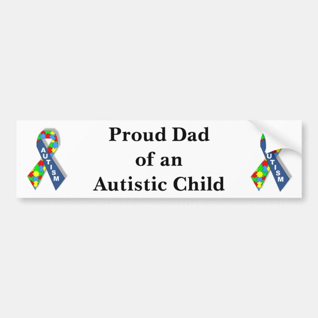 "Stolzer Vater eines autistischen Kindes " Autoaufkleber (Vorne)