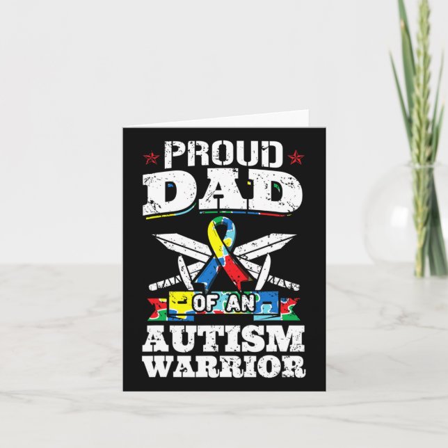Stolzer Vater eines autistischen Kriegers Karte (Vorderseite)