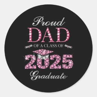 Stolzer Vater eines Cl von 2025 Graduat Runder Aufkleber