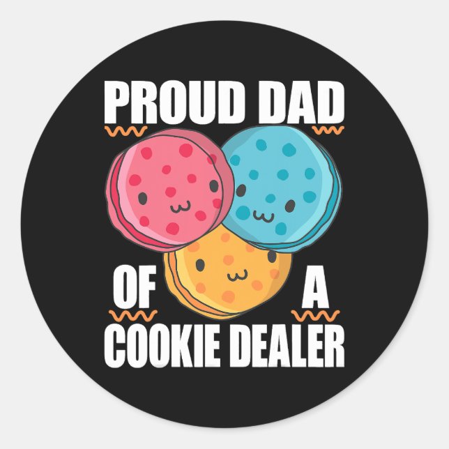 Stolzer Vater eines Cookie Dealers für Girls Scout Runder Aufkleber (Vorderseite)