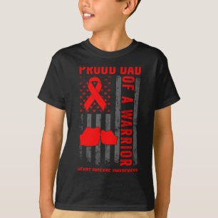 Stolzer Vater eines Herzens Kriegers Amerikanische T-Shirt