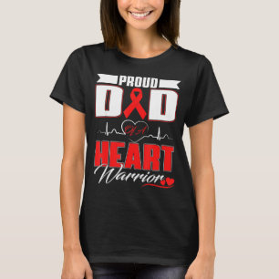 Stolzer Vater eines Herzens Kriegers Herzkrankheit T-Shirt