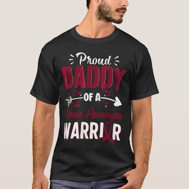 Stolzer Vater eines Hirnaneurysma Krieger Monat Bu T-Shirt (Vorderseite)