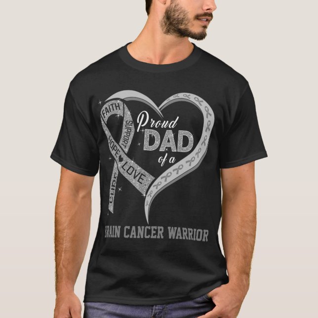 Stolzer Vater eines Hirnkrebskriegers T-Shirt (Vorderseite)