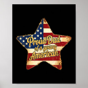 Stolzer Vater eines jungen amerikanischen Patrioti Poster