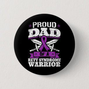 Stolzer Vater eines Rett-Syndrom Krieger-RT-Bewuss Button
