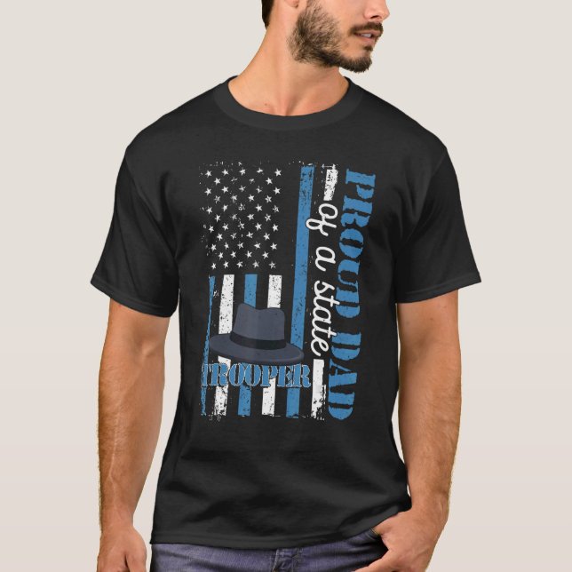 Stolzer Vater eines Staat-Polizeibeamten Gradua T-Shirt (Vorderseite)