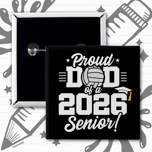 Stolzer Vater eines Volleyball-Absolventen 2026 Button (Von Creator hochgeladen)