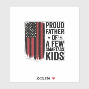 Stolzer Vater einiger frecher Kinder Patriotisches Aufkleber