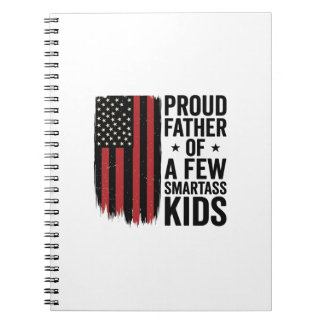 Stolzer Vater einiger frecher Kinder Patriotisches Notizblock