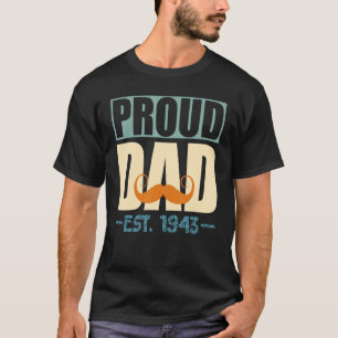 Stolzer Vater Est 1943 Bester Daddy Vatertag Pun T-Shirt