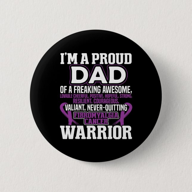 Stolzer Vater Fibromyalgie Bewusstsein Ribbon Männ Button (Vorderseite)