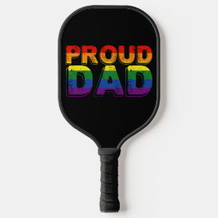 Stolzer Vater LGBT Elternteil Gay Pride Vater Pickleball Schläger