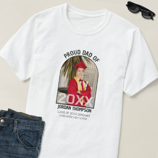 Stolzer Vater Schwarz-Weiß-Bogen-Foto 2026 Abschlu T-Shirt