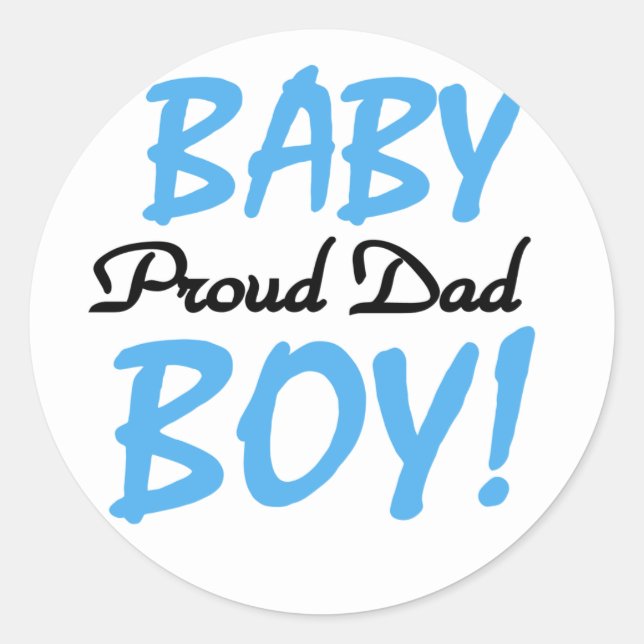 Stolzer Vater von Baby Boy Tshirts und Geschenken Runder Aufkleber (Vorderseite)