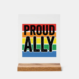 Stolzer Verbündeter Vintage-Pride-Support-Shirt-De Acrylschild