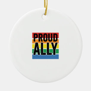 Stolzer Verbündeter Vintage-Pride-Support-Shirt-De Keramik Ornament