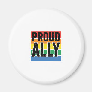 Stolzer Verbündeter Vintage-Pride-Support-Shirt-De Magnet
