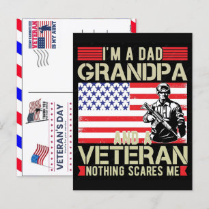 Stolzer Veteran 250 Jahre Amerika 1776 2026 Feiertagspostkarte