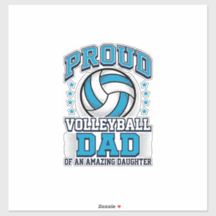 Stolzer Volleyball-Vater Vintage-Sportshirt-Design Aufkleber