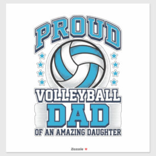 Stolzer Volleyball-Vater Vintage-Sportshirt-Design Aufkleber