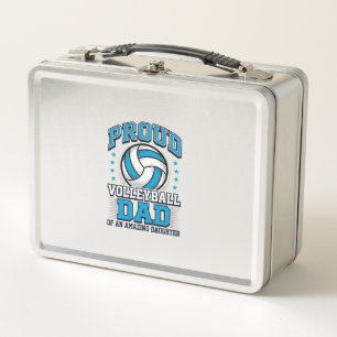 Stolzer Volleyball-Vater Vintage-Sportshirt-Design Metall Brotdose