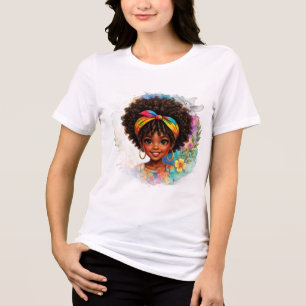 Stolzes Afrol Mädchen Süße Vielfalt & Selbstlieb Tri-Blend Shirt