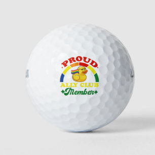 Stolzes Ally Club-Mitglied Gummiente Regenbogen Sc Golfball
