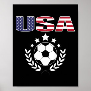 Stolzes Amerika-Fußballfans-Trikot - USA-Flagge Fo Poster