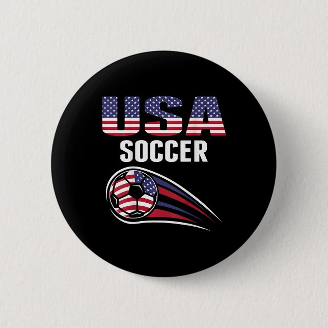 Stolzes Amerika Fußballteam Unterstützer USA-Flagg Button (Vorderseite)